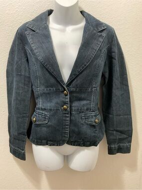 Baccini women's Dark Denim Blazer Jacket size M
